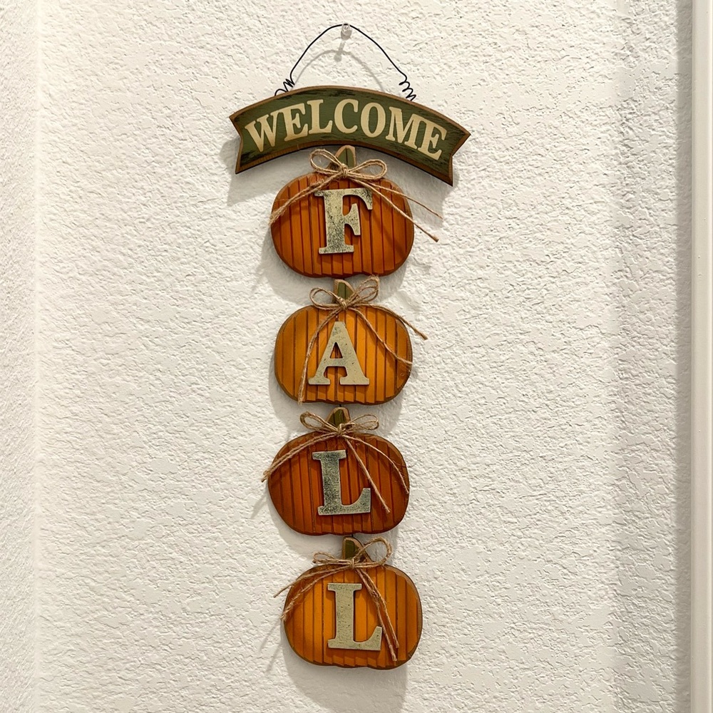 Rustic Welcome Fall Pumpkin Hanging Home Decor